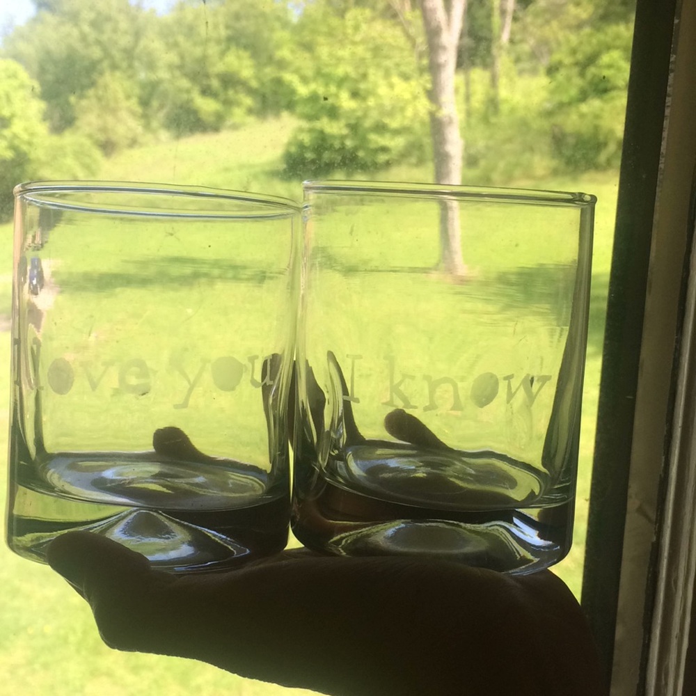 Handmade Star Wars “I love you”/“I know” glass set